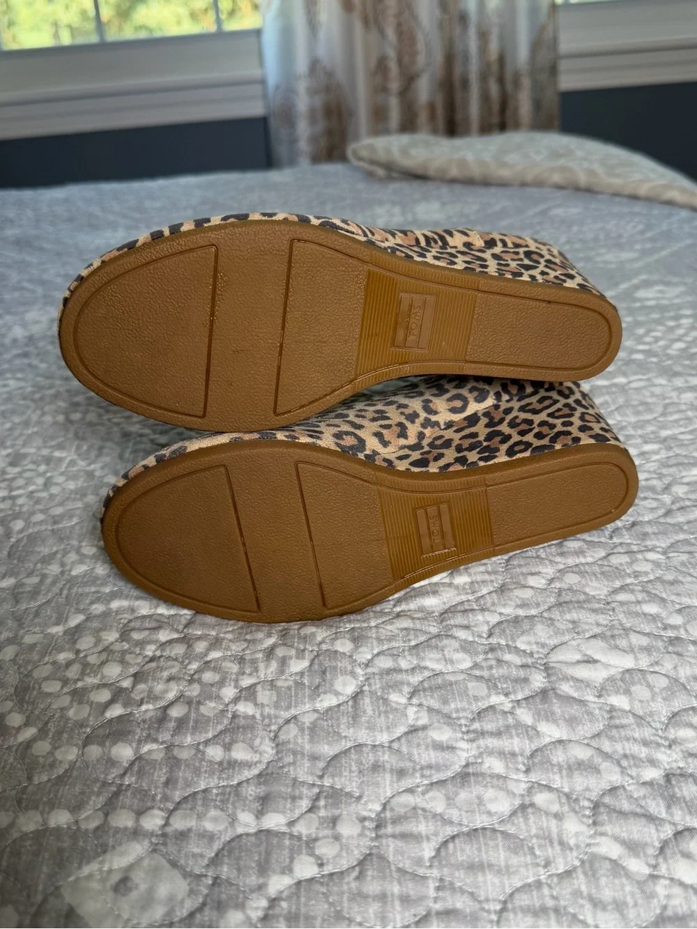 Toms Leopard Print Wedge Booties, women’s size 7.5.